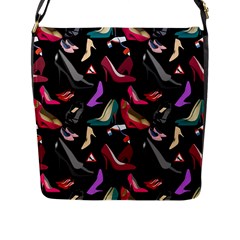 Heels Shoes Pattern Feminine Art Flap Closure Messenger Bag (l) by Ravend