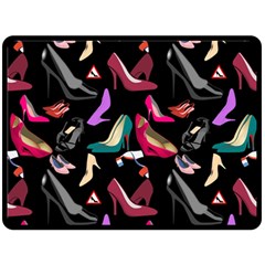 Heels Shoes Pattern Feminine Art Fleece Blanket (large) by Ravend