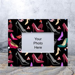 Heels Shoes Pattern Feminine Art White Tabletop Photo Frame 4 x6 