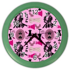 Fashion Girl Newyork Bts Nft Color Wall Clock by Ravend