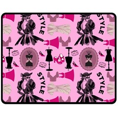 Fashion Girl Newyork Bts Nft One Side Fleece Blanket (medium) by Ravend