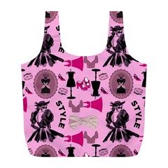 Fashion Girl Newyork Bts Nft Full Print Recycle Bag (l) by Ravend