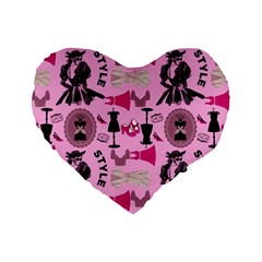 Fashion Girl Newyork Bts Nft Standard 16  Premium Flano Heart Shape Cushions by Ravend