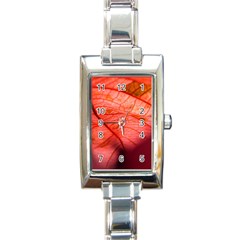 Leaf Copper Leaf Plant Nature Rectangle Italian Charm Watch by Ravend