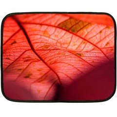 Leaf Copper Leaf Plant Nature Fleece Blanket (mini) by Ravend