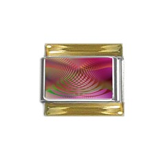 Illustration Pattern Abstract Colorful Shapes Gold Trim Italian Charm (9mm)