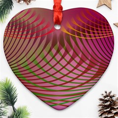 Illustration Pattern Abstract Colorful Shapes Heart Ornament (two Sides)