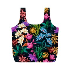 Floral print  Full Print Recycle Bag (M)