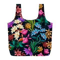 Floral Print  Full Print Recycle Bag (l) by BellaVistaTshirt02