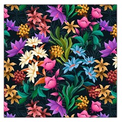 Floral print  Square Satin Scarf (36  x 36 )