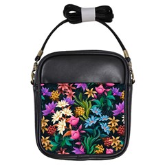 Floral Print  Girls Sling Bag by BellaVistaTshirt02