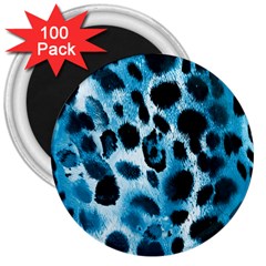 Blue Leopard 3  Magnets (100 Pack) by DinkovaArt