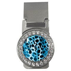 Blue Leopard Money Clips (cz)  by DinkovaArt