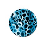 Blue Leopard Magnet 3  (Round) Front