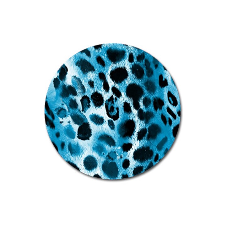 Blue Leopard Magnet 3  (Round)