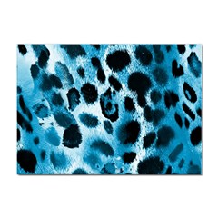 Blue Leopard Sticker A4 (10 Pack) by DinkovaArt