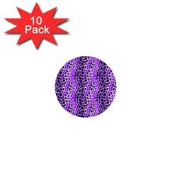 Purple Leopard  1  Mini Buttons (10 Pack)  by DinkovaArt