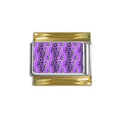 Purple Leopard  Gold Trim Italian Charm (9mm) by DinkovaArt