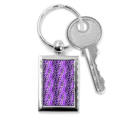 Purple Leopard  Key Chain (rectangle) by DinkovaArt