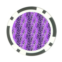 Purple Leopard  Poker Chip Card Guard by DinkovaArt