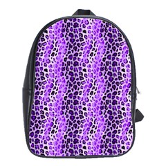 Purple Leopard  School Bag (large) by DinkovaArt