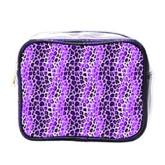 Purple Leopard  Mini Toiletries Bag (one Side) by DinkovaArt