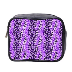 Purple Leopard  Mini Toiletries Bag (two Sides) by DinkovaArt