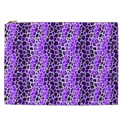 Purple Leopard  Cosmetic Bag (xxl) by DinkovaArt