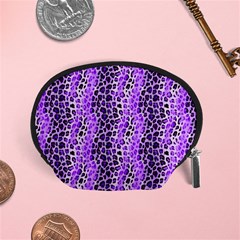 Purple Leopard  Accessory Pouch (small) by DinkovaArt