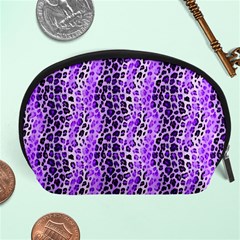 Purple Leopard  Accessory Pouch (large) by DinkovaArt