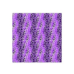 Purple Leopard  Satin Bandana Scarf 22  X 22  by DinkovaArt