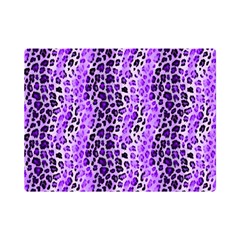 Purple Leopard  One Side Premium Plush Fleece Blanket (mini) by DinkovaArt