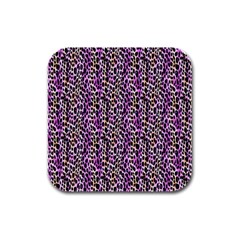 Leopard Rubber Square Coaster (4 Pack) by DinkovaArt