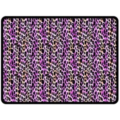 Leopard One Side Fleece Blanket (large) by DinkovaArt