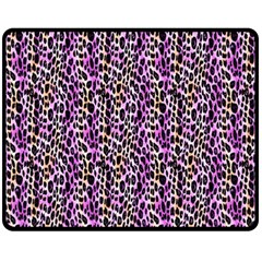 Leopard One Side Fleece Blanket (medium) by DinkovaArt