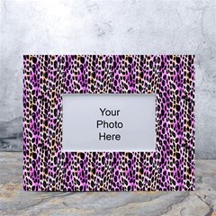 Leopard White Tabletop Photo Frame 4 x6  by DinkovaArt