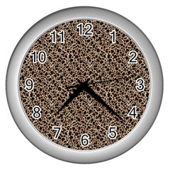 Purple Leopard 05 Wall Clock (silver) by DinkovaArt