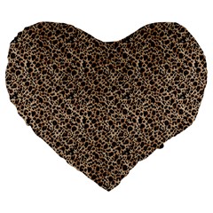 Purple Leopard 05 Large 19  Premium Heart Shape Cushions by DinkovaArt