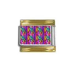 Rainbow Leopard Gold Trim Italian Charm (9mm) by DinkovaArt