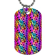 Rainbow Leopard Dog Tag (one Side) by DinkovaArt