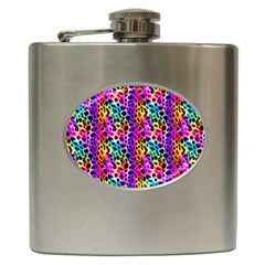 Rainbow Leopard Hip Flask (6 Oz) by DinkovaArt