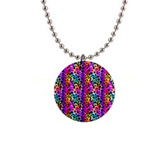 Rainbow Leopard 1  Button Necklace by DinkovaArt