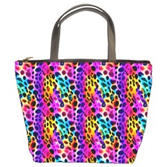 Rainbow Leopard Bucket Bag