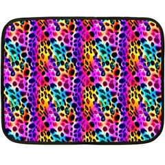 Rainbow Leopard One Side Fleece Blanket (mini) by DinkovaArt