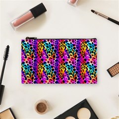 Rainbow Leopard Cosmetic Bag (small) by DinkovaArt