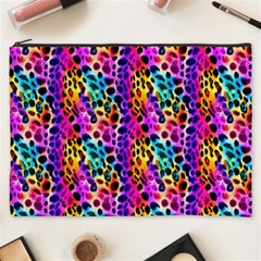 Rainbow Leopard Cosmetic Bag (xxxl) by DinkovaArt