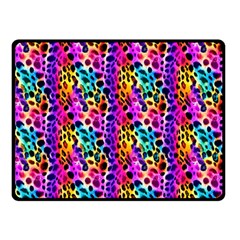 Rainbow Leopard Fleece Blanket (small) by DinkovaArt