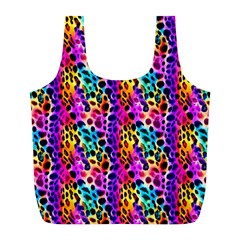 Rainbow Leopard Full Print Recycle Bag (l) by DinkovaArt