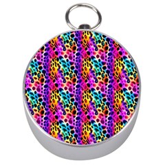 Rainbow Leopard Silver Compasses by DinkovaArt