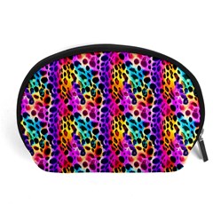 Rainbow Leopard Accessory Pouch (large) by DinkovaArt